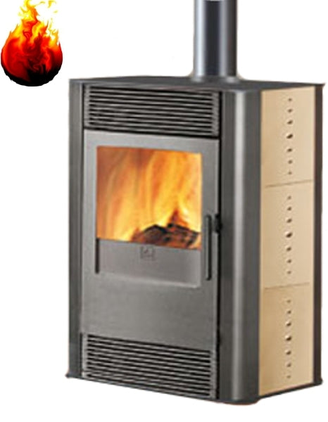 Kaminofen Swing 9 kW Edilkamin Luftheizer taubengrau