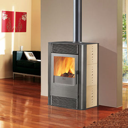 Kaminofen Swing 9 kW Edilkamin Luftheizer taubengrau