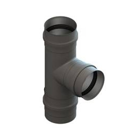 Pellet T- Stück 90 °C mit abnehmbarer Kondensatschale DN 100mm
