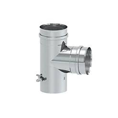 Pellet T- Stück 90 °C mit abnehmbarer Kondensatschale DN 80mm