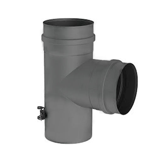 Pellet T- Stück 90 °C mit abnehmbarer Kondensatschale DN 80mm