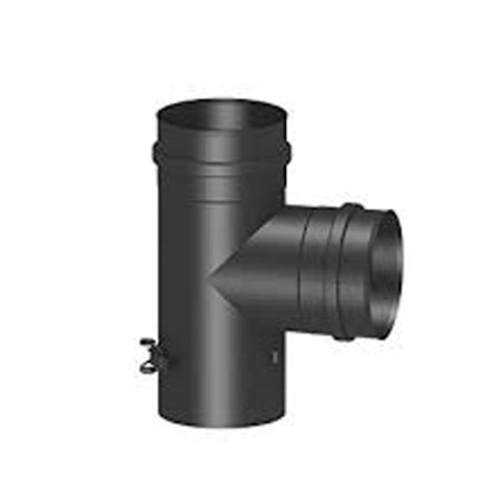 Pellet T- Stück 90 °C mit abnehmbarer Kondensatschale DN 80mm