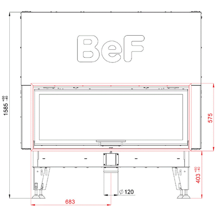 BeF Home Kamineinsatz V 14| 14 kW | hoch schiebbare Tür