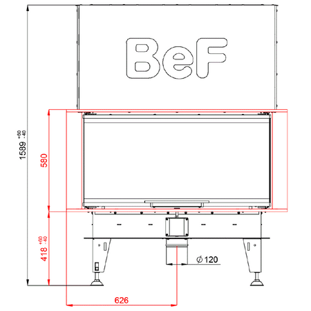 BeF Home | kamineinsatz Royal V 10 C | 13 kW | praktische Schiebetür