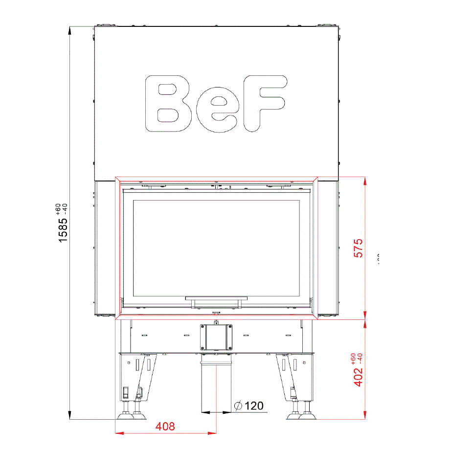 BeF Home Kamineinsatz Feel V 8 |8 kW | hochschiebbare Tür | Klimaworld.com