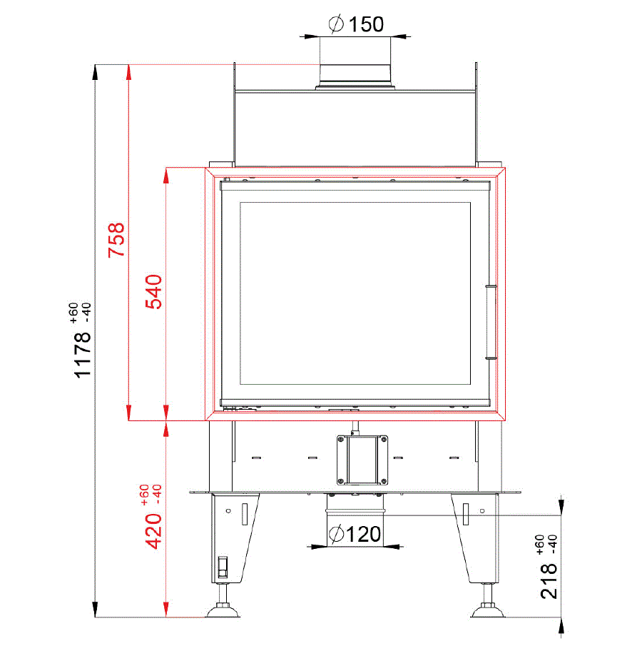 BeF Home Kamineinsatz Double 6 Feel | 5 kW | Zwei Sichtscheiben 