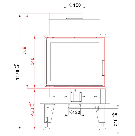 BeF Home Kamineinsatz Double 6 Feel | 5 kW | Zwei Sichtscheiben 