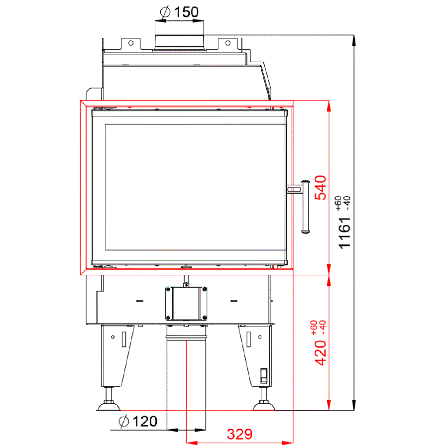 BeF Home |  Kamineinsatz Royal 7 CP | 7 kW |mit Eckfenster