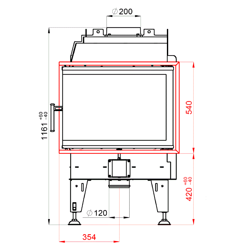 BeF Home Kamineinsatz | Royal 8 CL | 8 kW | gebogene Glascheibe 