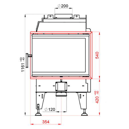 BeF Home Kamineinsatz | Royal 8 CL | 8 kW | gebogene Glascheibe 