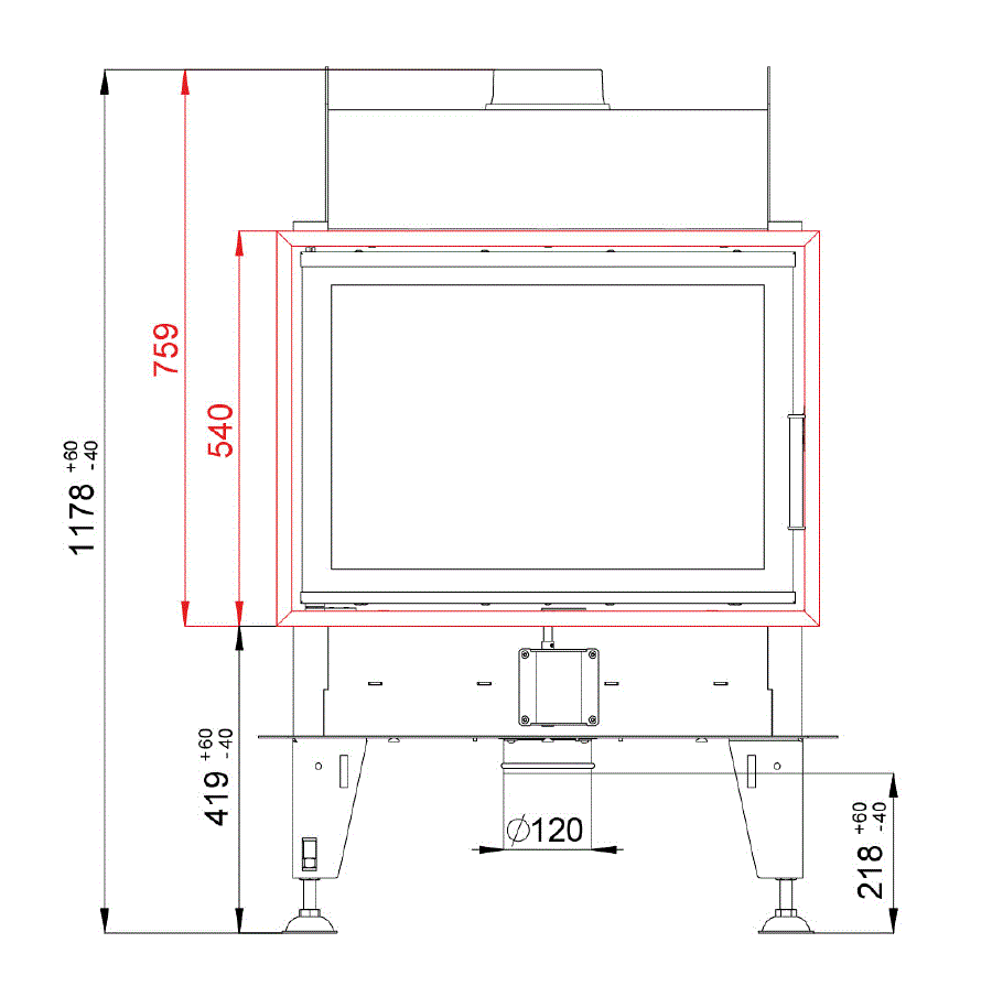 BeF Home Kamineinsatz Double  7 N feel | 7 kW | Tür 2-Seitig schwenkbar ar 