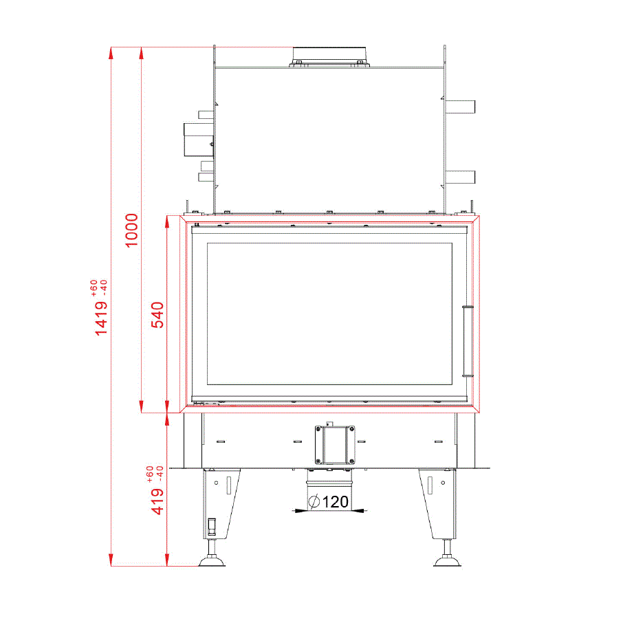 BeF Home Kamineinsatz Twin 8 Aquatic II |14,5 kW 