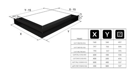Technische Zeichnung - LUFT/NP/90/45S/B