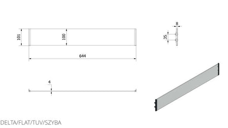 Technische Zeichnung - DELTA/FLAT/TUV/SZYBA