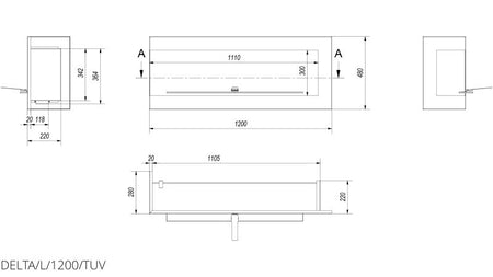 Technische Zeichnung - DELTA L 1200 TUV