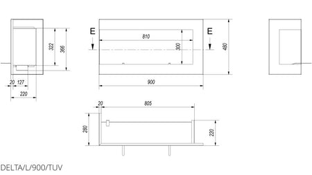 Technische Zeichnung - DELTA/L/900/TUV