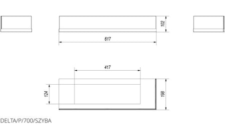 Technische Zeichnung - DELTA/P/700/SZYBA