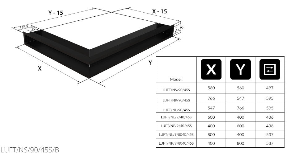 Technische Zeichnung - LUFT/NS/60/45S/B