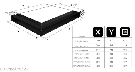 Technische Zeichnung - LUFT/NS/90/45S/SZ