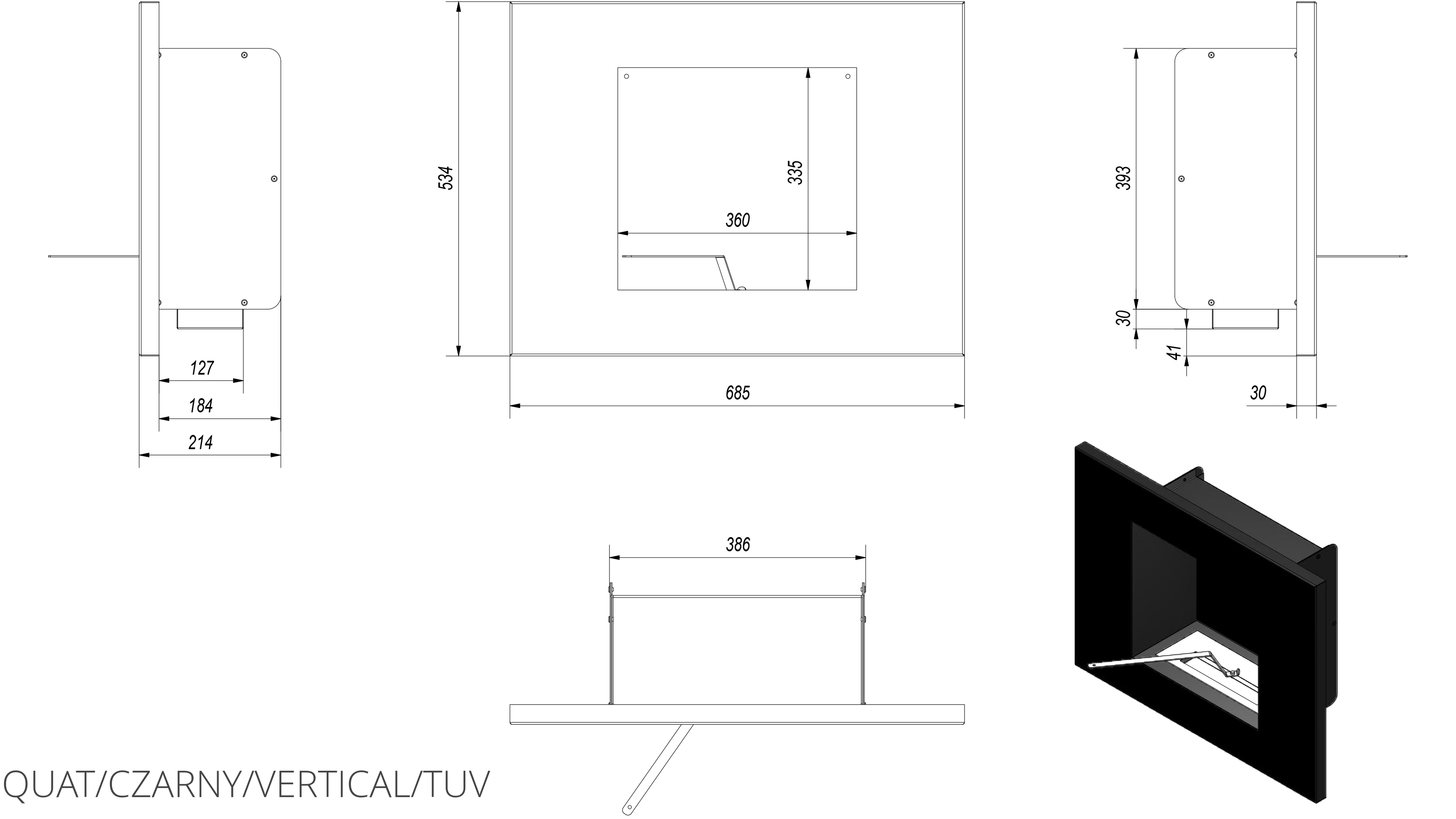 Technische Zeichnung - QUAT/CZARNY/VERTICAL/TUV