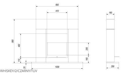 Technische Zeichnung - WHISKEY/2/CZARNY/TUV