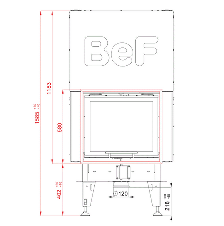 BeF Home Kamineinsatz Feel V 6 | 5 kw | hochschiebbar 