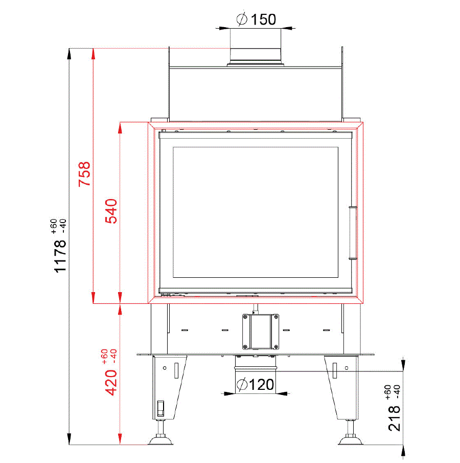 Bef Home Kamineinsatz Double feel  6 N | 5 kW |Flache Scheibe | Klimaworld.com
