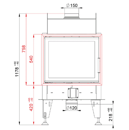 Bef Home Kamineinsatz Double feel  6 N | 5 kW |Flache Scheibe | Klimaworld.com