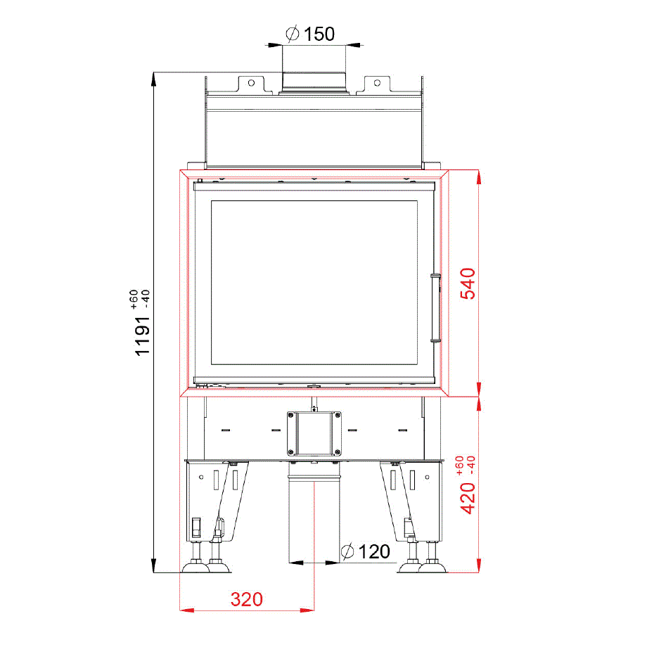 BeF Home Kamineinsatz Therm 6 | 6 kW | weißer runder Feuerraum