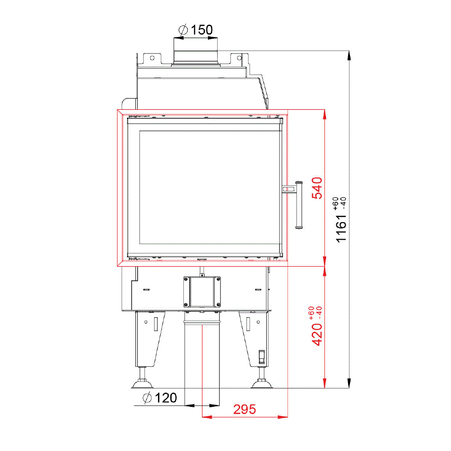 Bef Home Kamineinsatz Therm 6 CP | 6 kW | weißer runder Feuerraum 