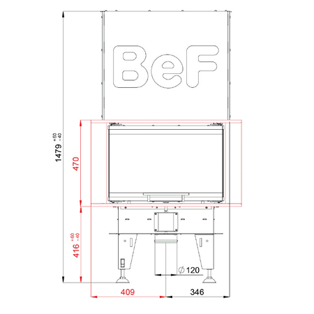 BeF Home Kamineinsatz  Therm V 6 C | 6 kW | weißer Feuerraum 