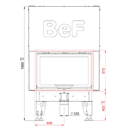 BeF Home Kamineinsatz Therm V 8 | 8 kW | weißer runder Feuerraum 