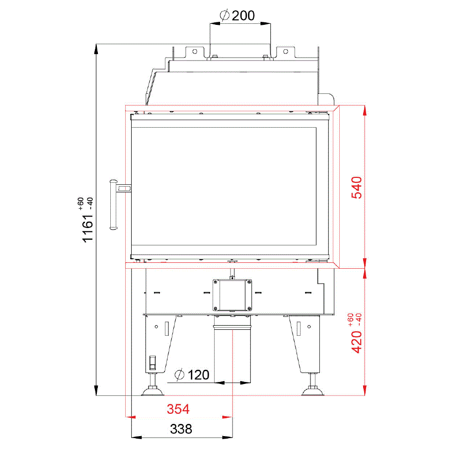 BeF Home Kamineinsatz Therm 8 CL | 8 kW | weißer runder Feuerraum 