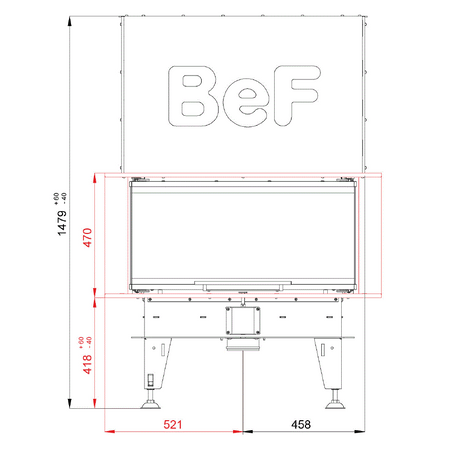 Bef Home Kamineinsatz Therm V 8 C | 8 kW | weißer runder Feuerraum 