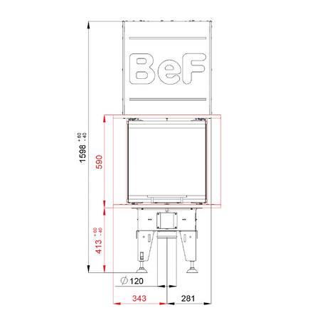 BeF Home Kamineinsatz Therm V 10 U | 13 kW | weißer runder Feuerraum 