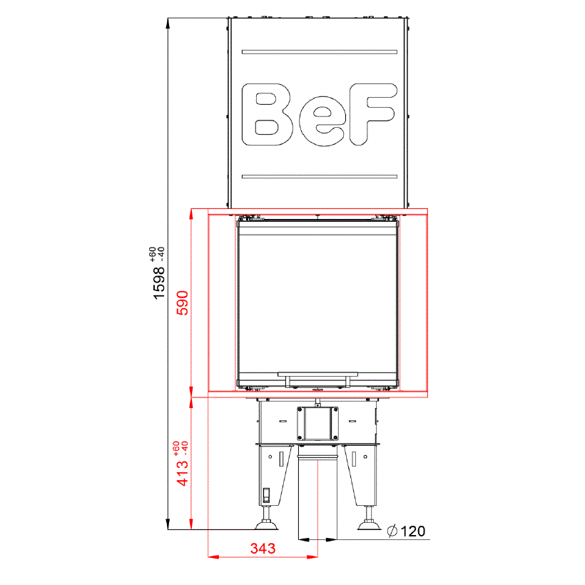 BeF Home | Kamineinsatz Royal V 6 U | 6 kW  |hochschiebare Tür 
