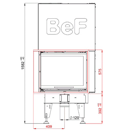 BeF Home | Kamineinsatz Royal V 7 CL | 7 kW | hochschiebare Tür 