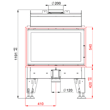 BeF Home Kamineinsatz Royal 8 | 8 kW | Schwarz