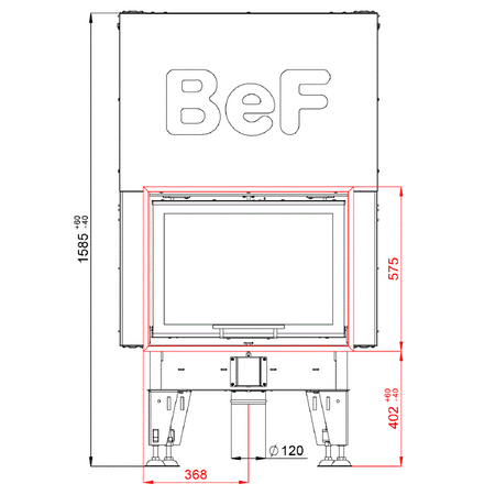 BeF Home Kamineinsatz|  Royal V 7 | 7 kW | Hochschiebbarer Feuertür 