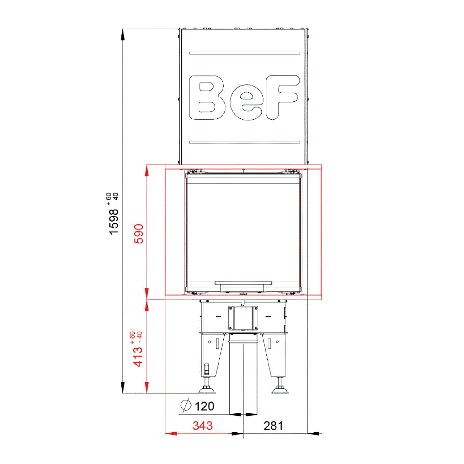 BeF Home Kamineinsatz Therm V 8 U | 8 kW 