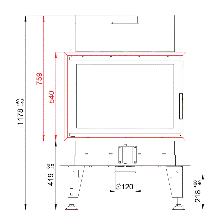 BeF Home Kamineinsatz Double 7 feel | 7 kW |Tür 2-Seitig schwenkbar