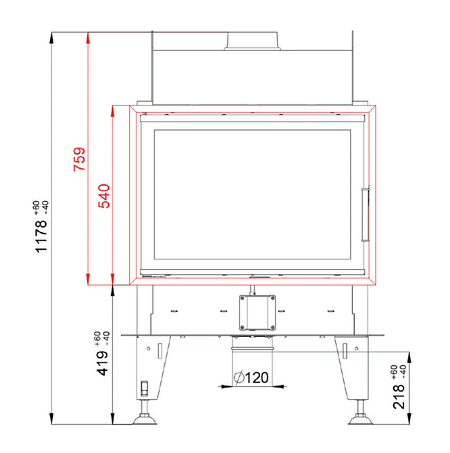 BeF Home Kamineinsatz Double 7 feel | 7 kW |Tür 2-Seitig schwenkbar