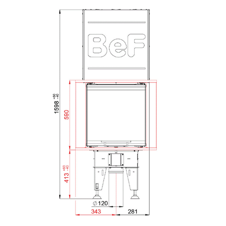 BeF Home Kamineinsatz Therm V 6 U| 6 kW | weißer Feuerraum 