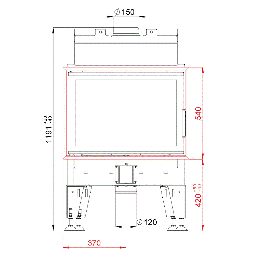BeF Home Kamineinsatz Therm 7| 7  kW | weißer Feuerraum 