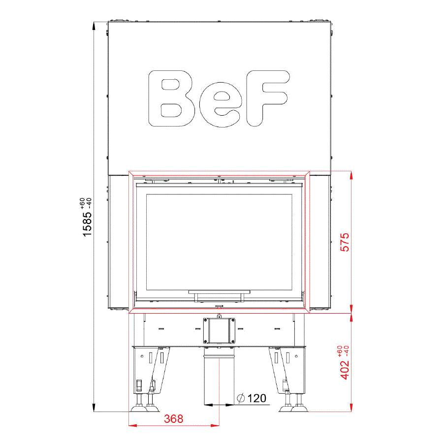 BeF Home Kamineinsatz Therm V  7| 7 kW | weißer Feuerraum 