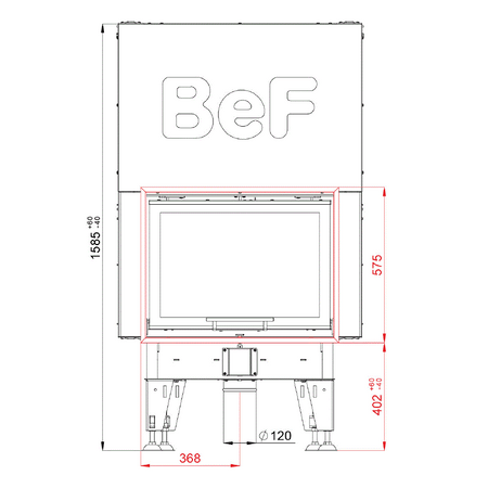 BeF Home Kamineinsatz Therm V  7| 7 kW | weißer Feuerraum 