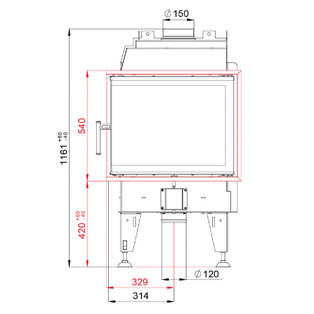 BeF Home Kamineinsatz Therm 7 CL| 7 kW | weißer runder Feuerraum 