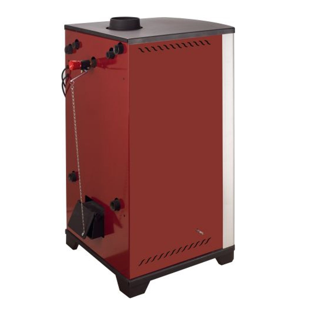 Automatik-Kaminofen | Holz/Kohle | TebaTherm TF-25 rot 13 kW