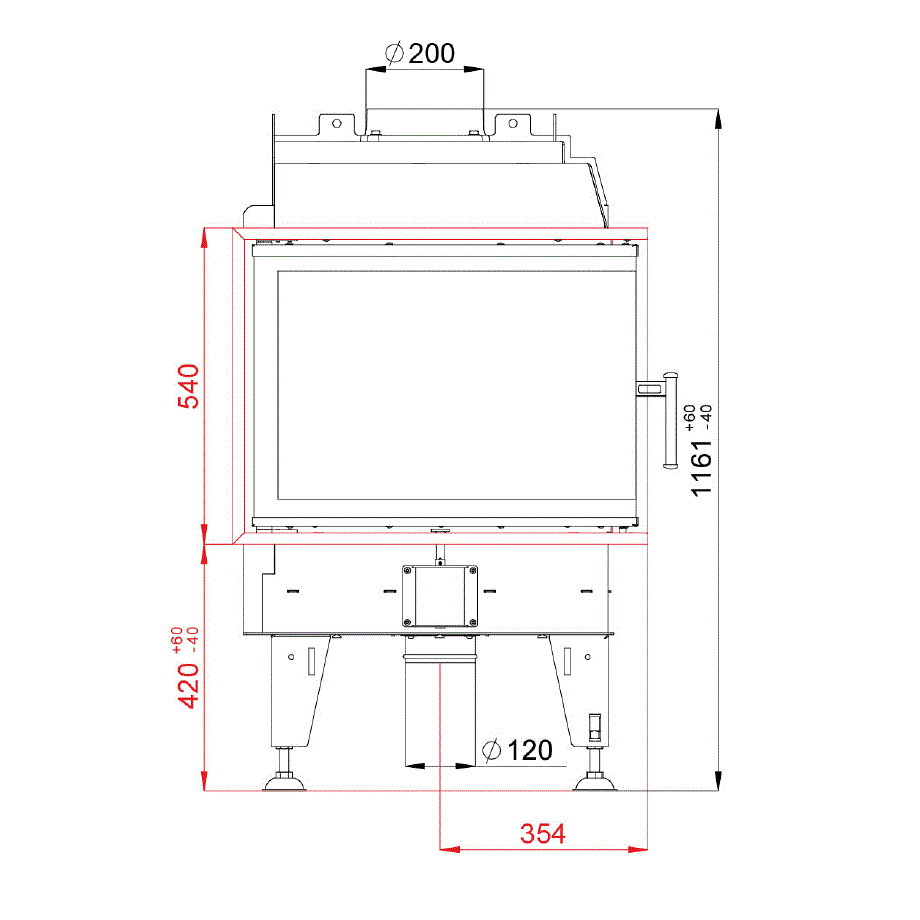 BeF Home Kamineinsatz Therm 8 CP | 8 kW | weißer runder Feuerraum 
