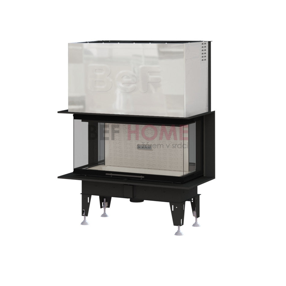 BeF Home Kamineinsatz Therm V 10 C | 13 kW | weißer runder Feuerraum 